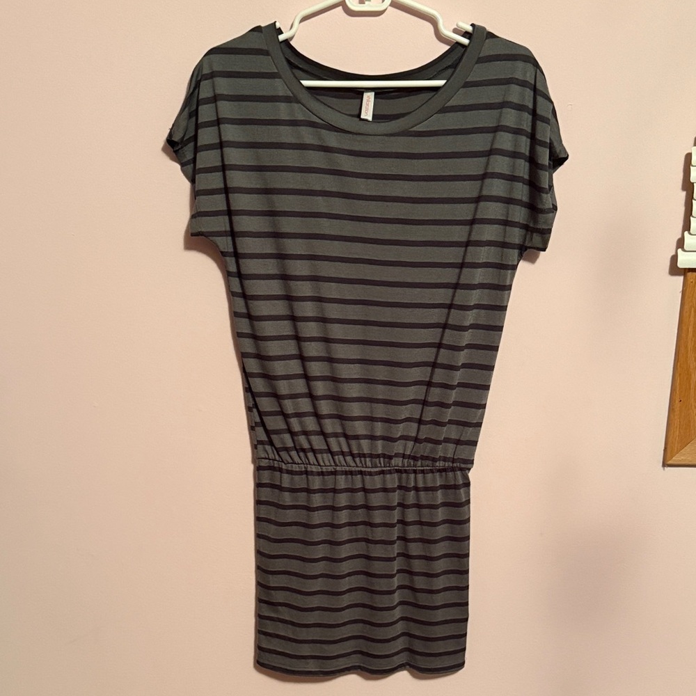 Xhilaration Charcoal Striped Mini Dress